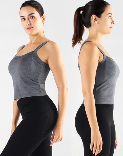 NELEUS Women's 3 Pack Athletic Compression Tank Top with Sport Bra Running Shirt4