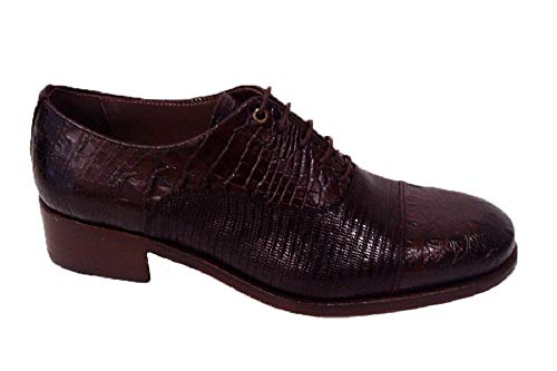 Pertini 16145, Zapato Abotinado Mujer Piel grabada castaña, tacón Grueso bajo (37, Marrón)