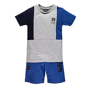 Brums 211BFEM001 Kind. Set T-shirt met korte mouwen en sportieve bermuda, jongen, katoen, oranje, 8 jaar