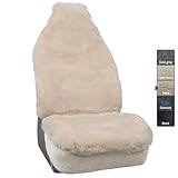 Aegis Cover Premium Sheepskin Car Seat Cover Australian Merino Wool, Easy-Install Summer & Winter, Universal Fit for SUV Truck Sedan Most Vehicles (Sand)