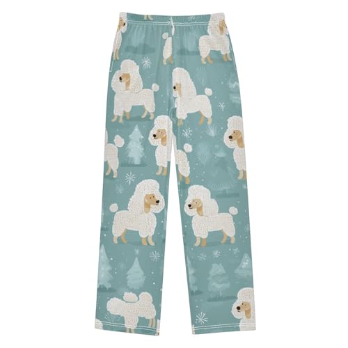 ZZXXB Poodle and Tree Boys Long Pants Soft Trousers Elastic Waist Kids Lounge Bottoms with Pockets S-XL