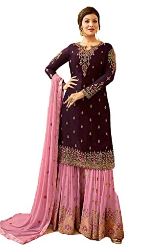 Image of SHAFNUFAB Womens Net Semi Stitched for Ladies use for women for lehenga suit for punjabi And lehenga suit for for wedding