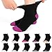 Jeasona 10 Paar Diabetikersocken Damen Socken 39-42 Sommer Schwarz Diabetiker Socken Ohne Gummibund Damen Kurz für Diabetes Diabetiker Ohne Gummi Bund