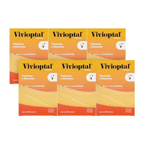 Bomuca - Vivioptal 30 Cápsulas, 6 piezas, Vitaminas y Minerales, Libre de Gluten, Formula Alemana