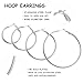 4 Pairs Stainless Steel Hoop Silver 30/40/50/60 mm Earrings for Women Hoops Hypoallergenic Thin Lightweight Dangle Set
