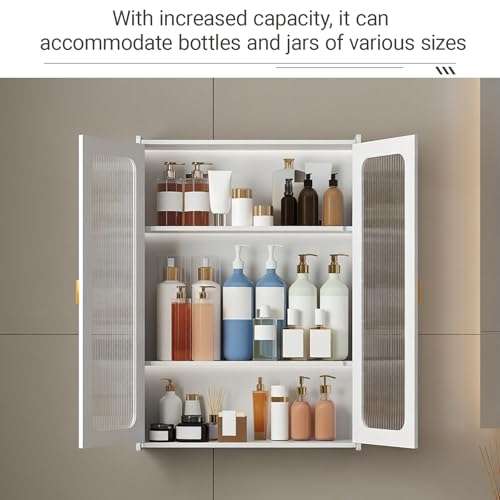 Mueble organizador de baño suspendido blanco con puertas arqueadas sol 8