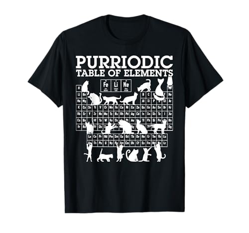 Retro Periodic Table Chemistry Cat Periodic Table Of Element T-Shirt