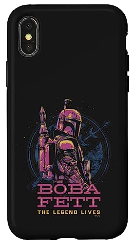 Coque iPhone X/XS Star Wars design original Boba Fett Neon