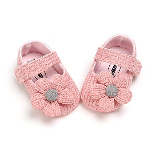 Ohwawadi Infant Baby Girl Shoes, Flowers Baby Mary Jane Flats Princess Dress Shoes Soft Newborn Crib Shoes #TOP6