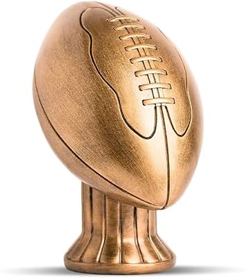 TrophySmack Antique Gold Football Trophy, Fantasy Football Award - 10" Tall