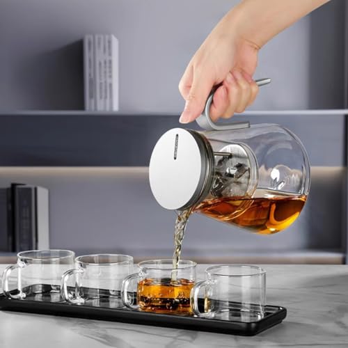 Tetera con interruptor magnético y vidrio resistente al calor para té en casa 4