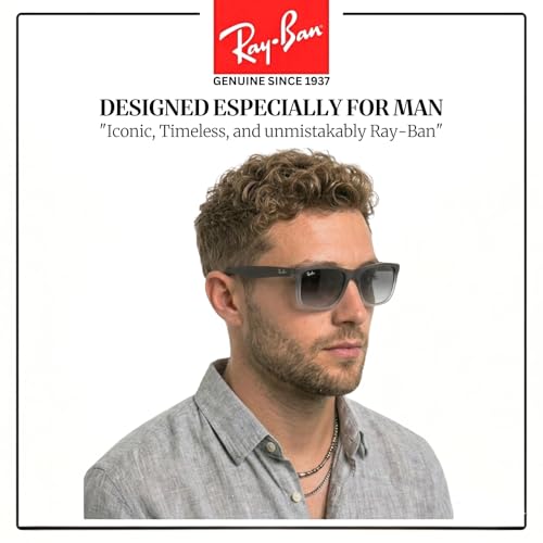 Image of Ray-Ban RB4165 JUSTIN CLASSIC Square Shape Sunglasses for Men with Official Eyewear Kit