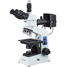 AmScope ME580T-PZ-2L 40X-500X Trinocular Dual-Light Polarized Metallurgical Microscope
