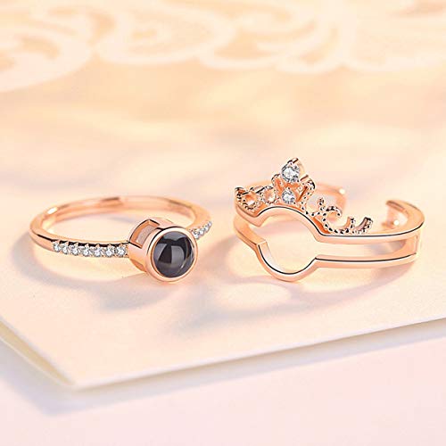 S925 lindo e autêntico anel Pandora em prata de lei 100 idiomas com projeção de luz Eu te amo anel p