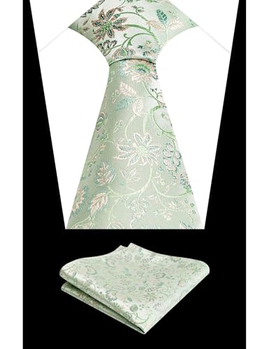 Image of Alizeal Mens 3.15inches Leaf Flower Pattern Tie Set