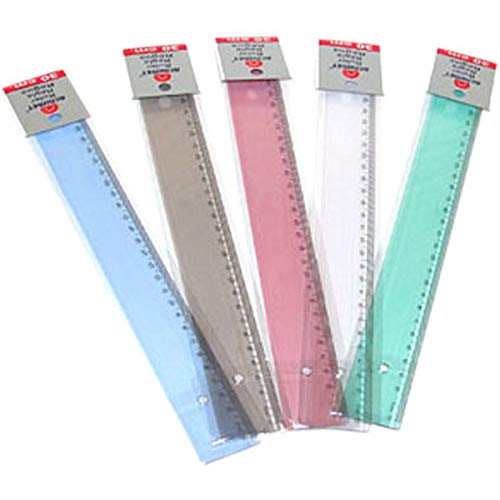 Acrimet 981-K - Régua de Poliestireno, 30 cm, Pacote de 24 unidades, Multicor