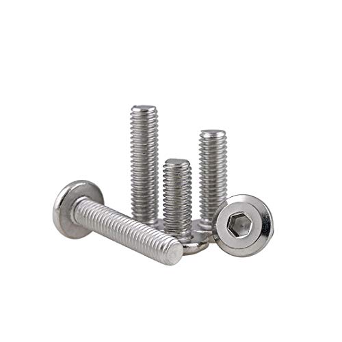 BOZONLI Śruby do łóżek Śruby z łbem sześciokątnym Łącznik ze stali nierdzewnej, M6×80mm,5 pcs
