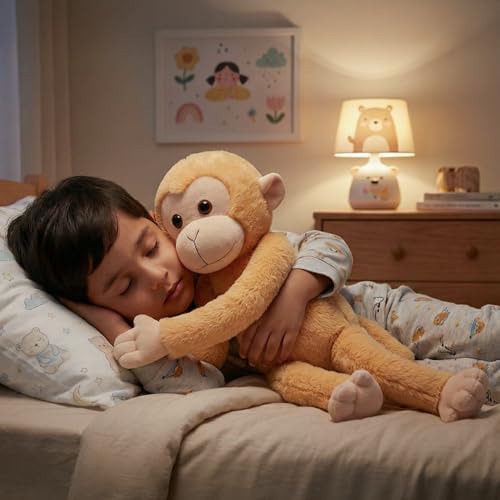 Image of Mirada Adorable Brown Hanging Monkey Soft Plush Toy - Long Arm Stuffed Animal for Kids | Cute Jungle Theme Gift for Boys & Girls | 40cm