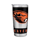 Rico Industries NCAA Oregon State Beavers 20oz Stainless Steel Tumbler with Lid - Great For Coffee, Tea, Water or Cocktails