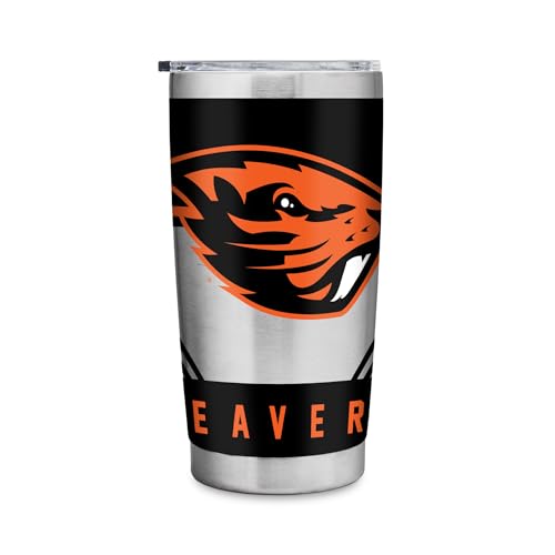 Rico Industries NCAA Oregon State Beavers 20oz Stainless Steel Tumbler with Lid - Great For Coffee, Tea, Water or Cocktails