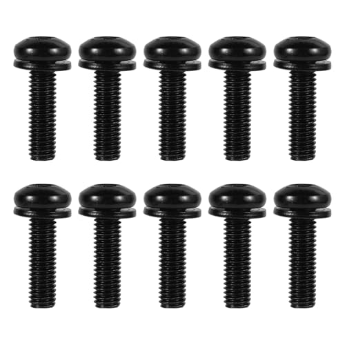 10pcs M8 x 1.25 Screws Bolts, High-Strength Steel Compatible with 2007-2018 JK M8x1.25 Bolt Black Accessories Part for Windshield Frame Door Hinges Hardtop Roll Cage Taillights Headlights LED Bracket