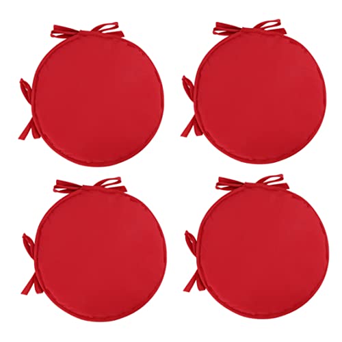 HoveeLuty Cojines para sillas de comedor, 4 unidades, 14,96 pulgadas, rojo oscuro, redondos, de poliéster, algodón de poliéster, minimalistas, para interior y exterior