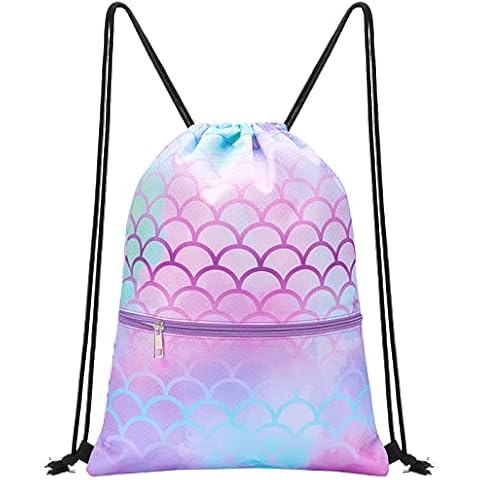 WAWSAM Mermaid Drawstring Backpack for Kids Cover