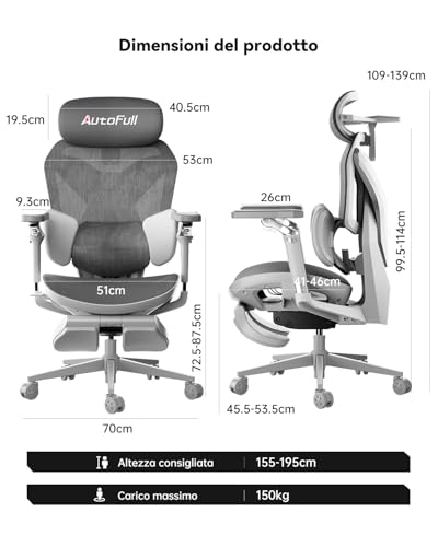 G7 Sedia Gaming Ergonomica, Sedia da Gaming con Supporto Lombare Dinamico, Braccioli Girevoli a Doppio Asse 720°, Schienale Reclinabile a 140° e Cuscino Cervicale 4D (Bianco) - Sedia gaming - Immagine 1