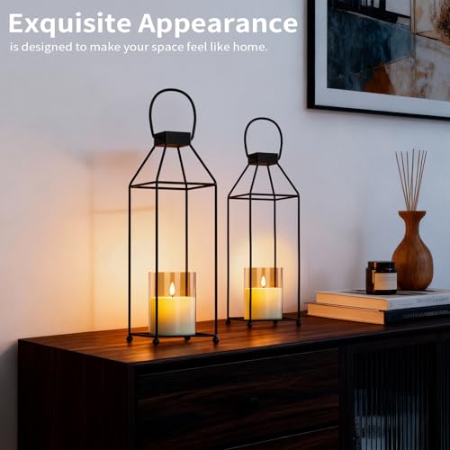 Faroles decorativos para viento exterior y terrazas con luz LED moderna de 1,5V 4