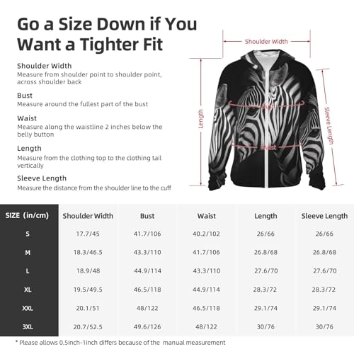 Sun Protection Hoodie Shirt Black & White Zebra UPF 50+ Long Sleeve Outdoor Rash Guard for Men Women2