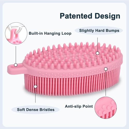 FREATECH 2-Pack Silicone Body Scrubber, Gentle Exfoliating Bath Shower Body Cleansing Brush, More Hygienic Than Loofah - Image 2