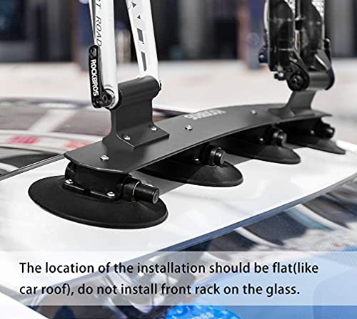 ROCKBROS Suction Cup Bike Rack for Car Roof Top Sucker Bike Rack Quick Release Aluminium Alloy Bike Carrier with Sucker for 3 Bikes - Thumbnail 5