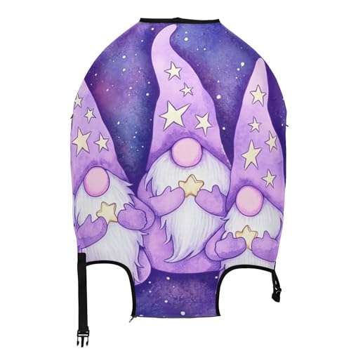 Luggage Protector Custom Suitcase Covers Elastic Animal Print Flight Travel Suitcase Sleeve Cute Purple Gnomes Stars Night, XL, Fits 29-32 Inch Case2