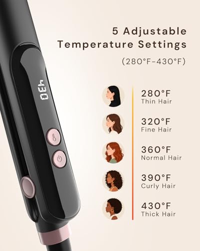 Image of ANNLARY Mini Hair Straightener for Travel, Portable Dual Voltage Small Flat Iron with LED Display, Adjustable Temperature, Dual PTC Heating, Negative Ion Care, Titanium Plates for Short Hair