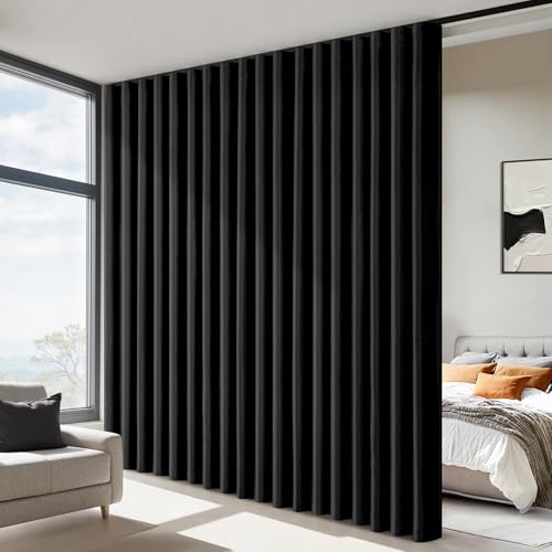 MIULEE 100% Blackout Room Divider Curtains, Extra Wide Ceiling Halloween