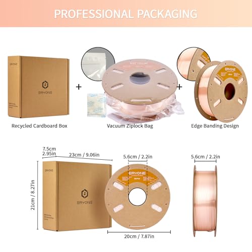 Image of ERYONE Silk PLA Filament for 3D Printer 1.75mm + /- 0.03mm, Shiny Filament 1kg (2.1lbs) /Spool, Apricot