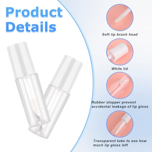 10pcs Empty Lip Gloss Tubes, 1.2ml Mini Refillable Cosmetic Containers Bottles Lip Balm Bottles Lipgloss Dispenser for Lipstick Samples, Lip Balms3