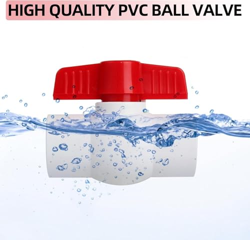 Image of PVC Ball Valves, T-handle Water Shut-Off Ball Valve Threaded (NPT), PVC Ball Valve for Water Project, Swiming Pool, Irrigation System, Rated at 150 PSI, (Pack Of 5) Size (3 /4 inch) Three Fourth Inch