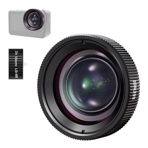 NEEWER Makro Objektiv kompatibel mit DJI Osmo Action 5 Pro/4 Action Kamera, Macro Lens, 2X...