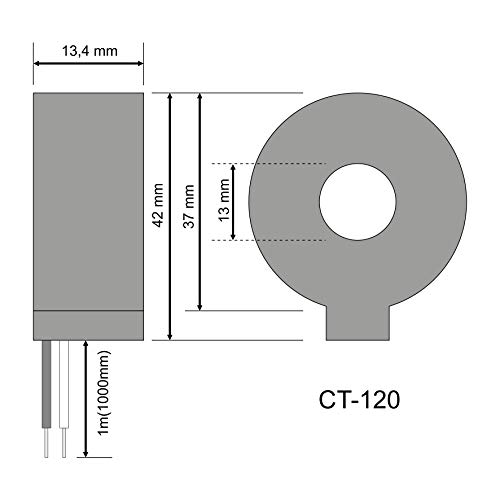 Tense Elektronik EM-100DIN inbouwmeter multimeter voor het meten van stroom (1A-100A), spanning en frequentie in 3… - Image 6
