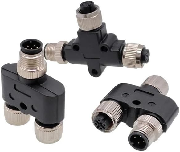 M12 Sensor Connector Male Female Plug Y Shaped Conversion Plug 4 5 8 pin Waterproof Connectors(4P Y (1M-2F))