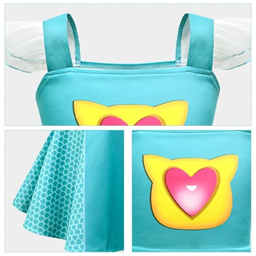 Disfraz de superheroína con vestido y mangas de encaje 3-8T miniatura 2