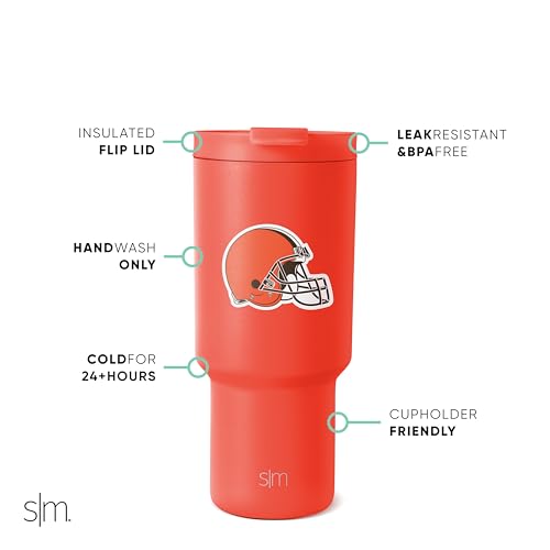 Image of Simple Modern Officially Licensed NFL 30oz Tumbler with Flip Lid and Straws | Football Insulated Stainless Steel Cup | Gifts for Men Women | Trek Collection