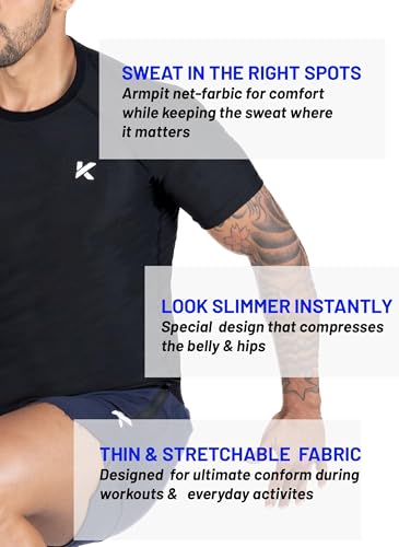image for Kewlioo Men's Sauna Suit Shirt - Heat Trapping Sweat Compression Vest,