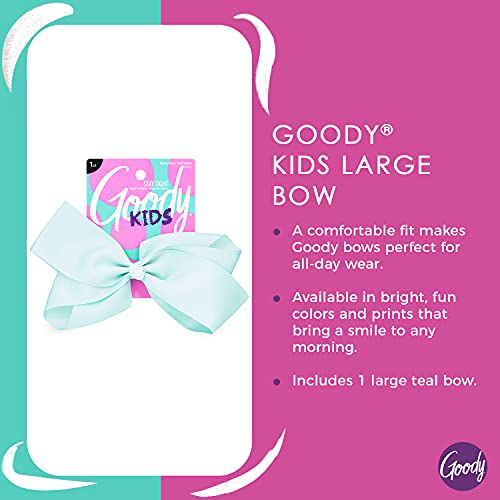 Goody-Kids-Large-Bow-Barrette-Teal-Stay-Tight-Closure-Help-Keep-Hairs-In-Place-Hair-Accessories-to-Style-With-Ease-and-Keep-Your-Hair-Secured-For-All-Hair-Types-Pain-Free