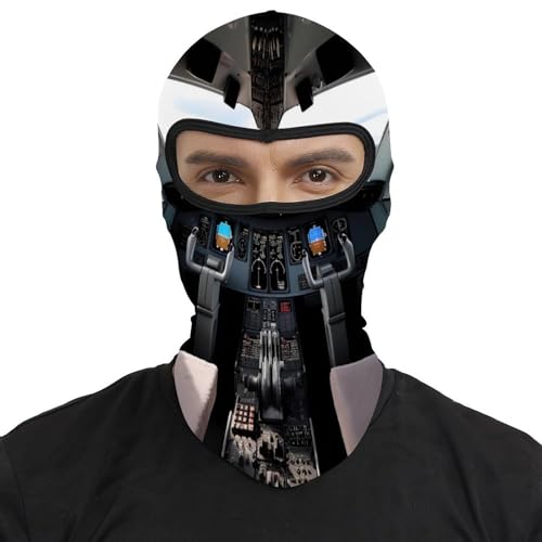 Pasamontaña térmico para hombre y mujer, máscara facial con estampado de cabina de avión, ideal para esquí, motocicleta y clima frío miniatura 2