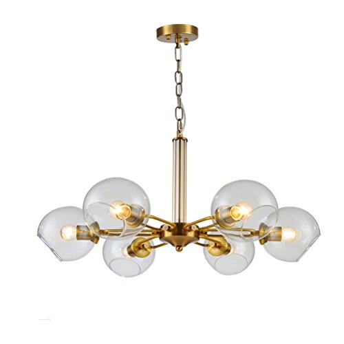 Bathtub LUYIASI- Nordic Modern Living Room Lámpara American Bedroom Lámpara Iron Glass Light Chandelier Lámpara de diseño Lámpara de Cobre