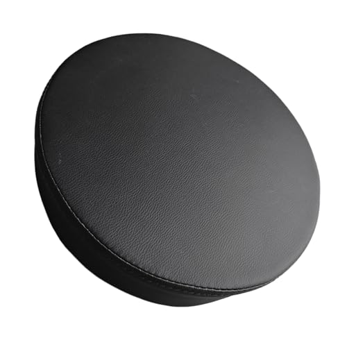 Folpus Taburete de Bar de Repuesto, Asiento, Compacto, Redondo, de Piel sintética, fácil de Instalar, cojín de Asiento para mostrador de Oficina, Negro