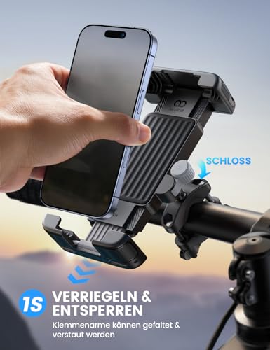 Lamicall Handyhalterung Fahrrad Lenker, Handyhalter Motorrad Halterung – Ansicht 2