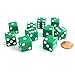 Set of 10 Six Sided D6 16mm Standard Dice Green